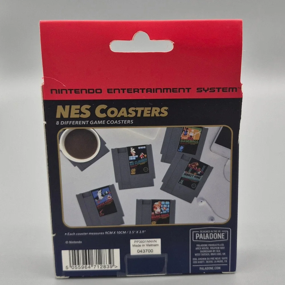 Nintendo NES Cartridge Coasters 8 Pack Retro Gaming Super Mario Zelda Paladone